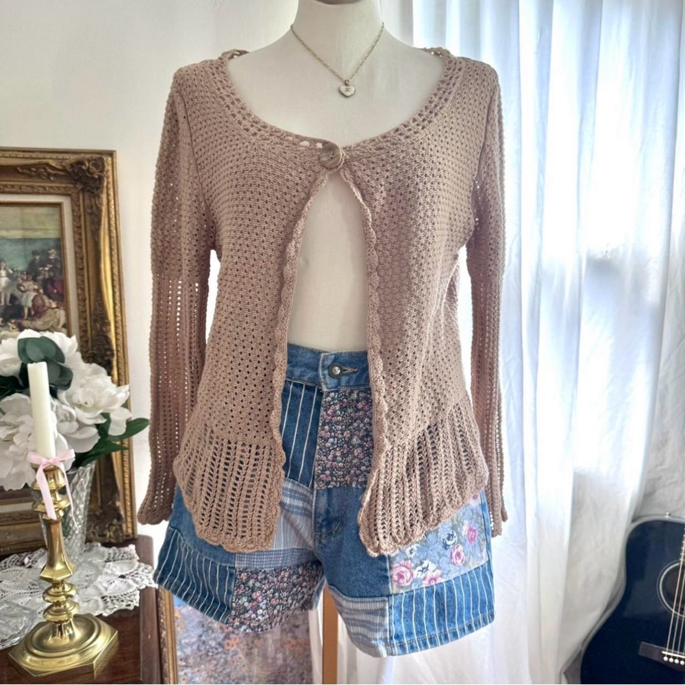Vintage Open-Front Cardigan